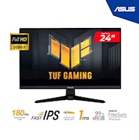 MONITOR ASUS TUF GAMING VG249Q3A 24" IPS FHD 1920 x 1080 180HZ 1 MS FREESYNC PARLANTES